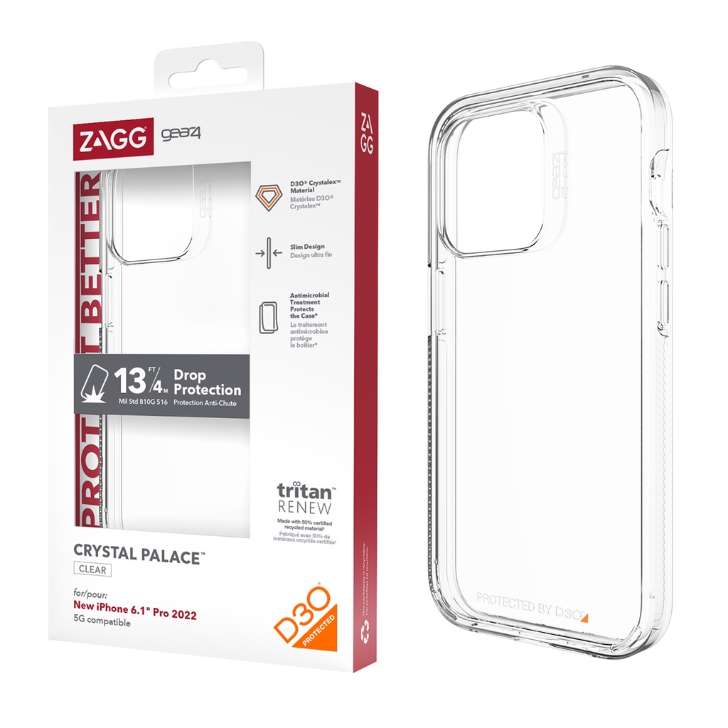 Ốp lưng bảo vệ Gear4 D3O Crystal Palace 4m cho iPhone 14 series