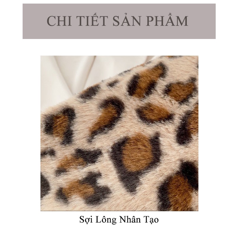 Túi Tote Lông Thú Kèm Quai Da Nhiều Màu Sắc