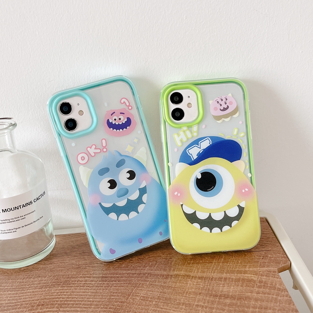 Ốp Điện Thoại Silicone Tpu Mềm Trong Suốt In Hình Quái Vật 3 Trong 1 Cho iPhone 14 13 12 11 Pro Max XS XR 8 7 Plus