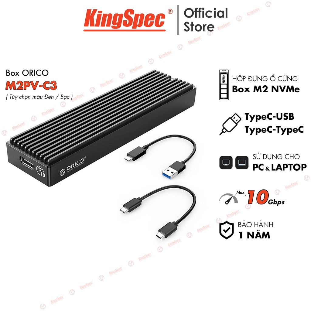 Hộp đựng ổ cứng Box Orico NVMe M.2 SSD / ODM KingSpec NGFF SATA / Bag túi đựng | M2PV C3 - Hàng Chính Hãng