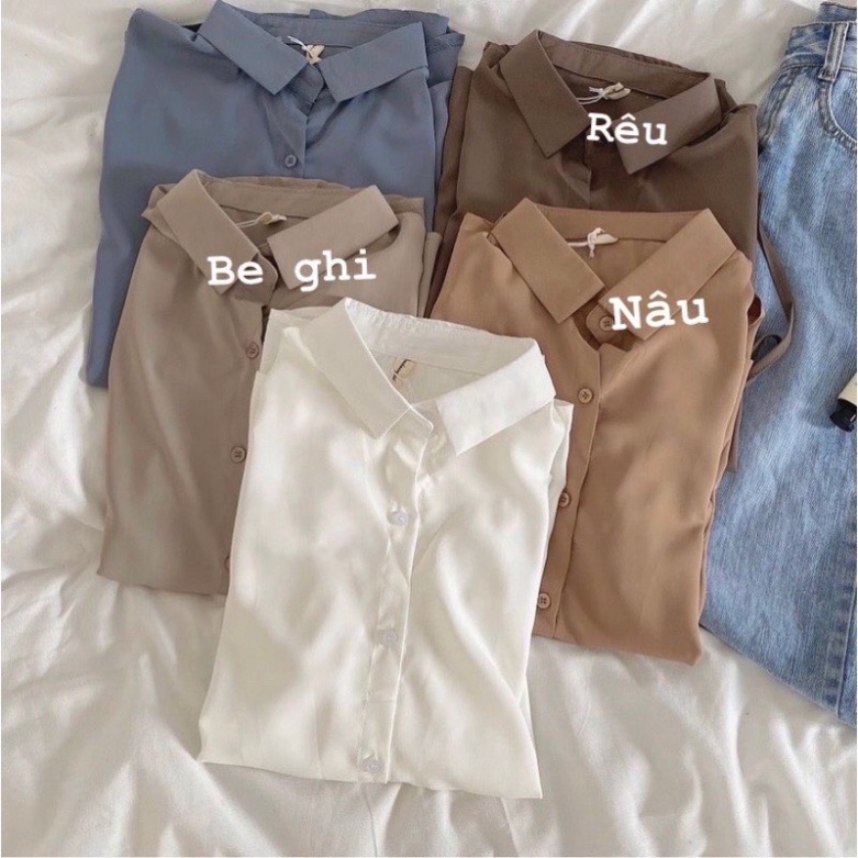 Áo sơmi nữ phom rộng rút dây sườn hottrend phong thái vintage korea tươi trẻ thời trang và năng động chất đũi mát SA18