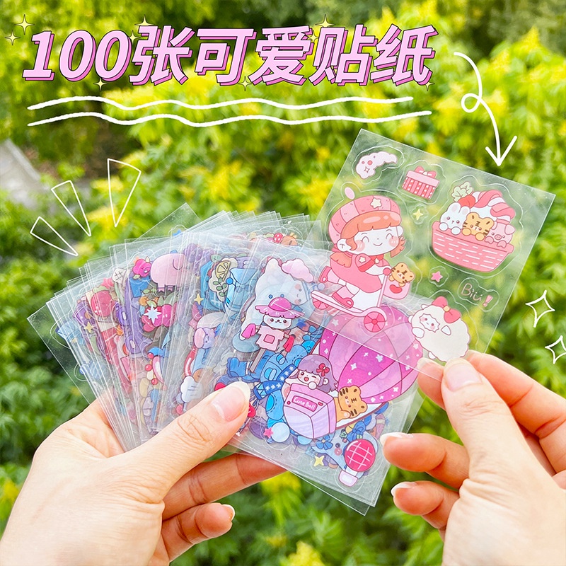 Lẻ 1 tấm sticker chủ đề ngẫu nhiên , họa tiết xinh xắn dễ thương cute