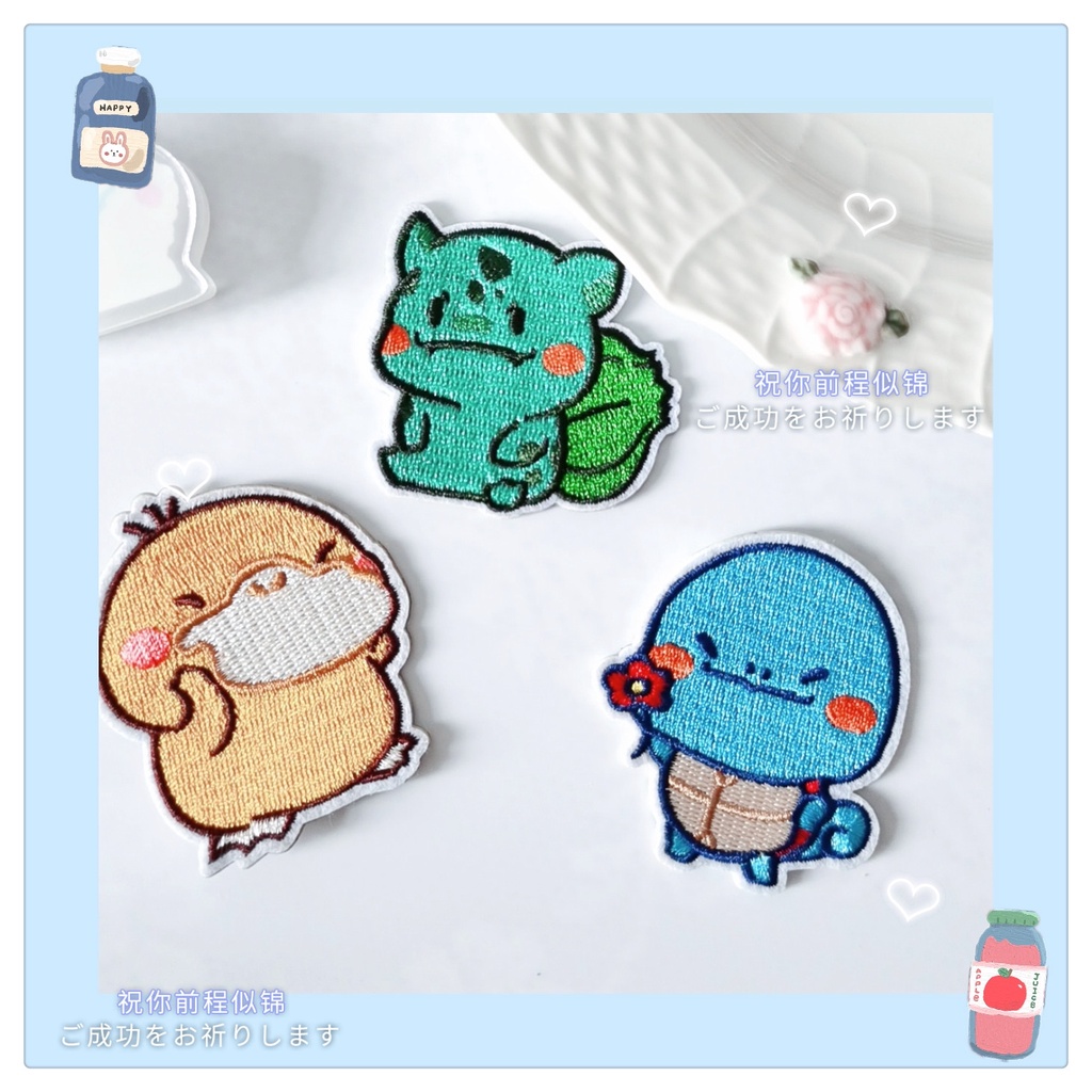 Zanmo sticker ủi thêu miếng vá thêu dán quần áo pokemon dễ thương