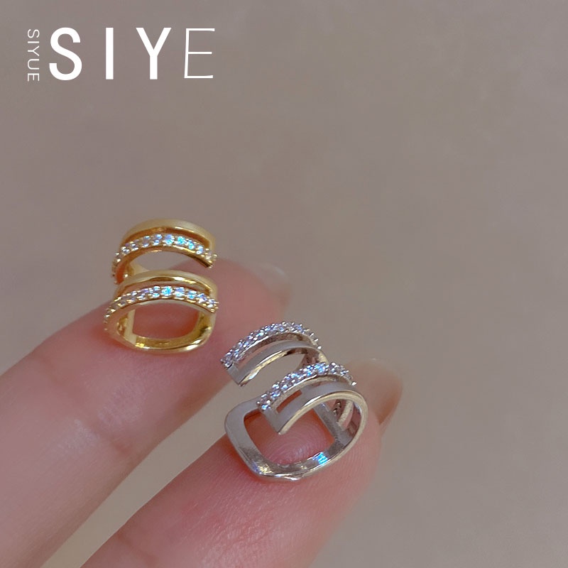 Khuyên Kẹp Vành Tai Nhiều Lớp Phong Cách Hàn Quốc INS Niche Cho Nữ