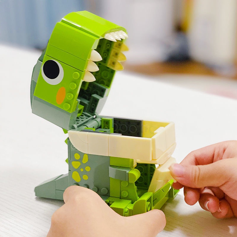 Luo Ji Hộp Đựng Bút Đồ Chơi Lego Khủng Long Tyrannosaurus Rex Jurassic Cho Bé Trai Trong Thế Giới