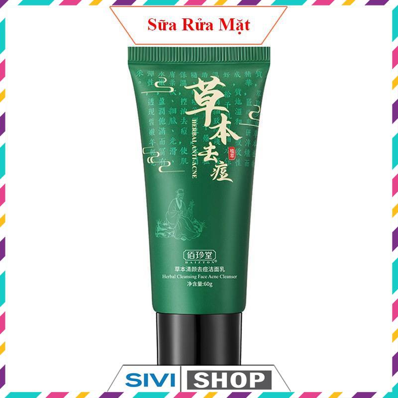 Sữa rửa mặt thảo dược dành cho Da Mụn BaiZhenTang Herbal Cleansing Face Acne Cleanser Nội Địa Trung