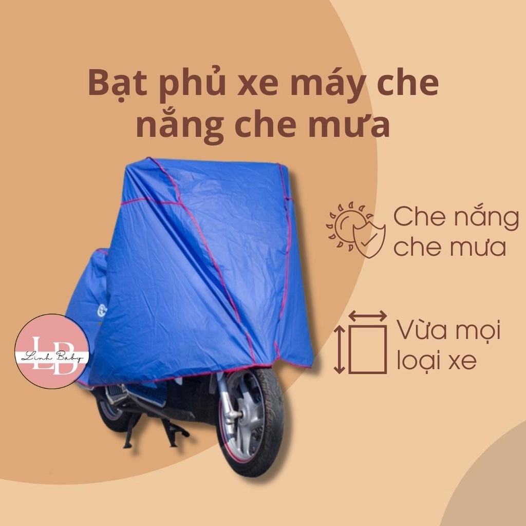 Bạt phủ xe máy che nắng, che mưa, bụi bẩn loại dày tốt