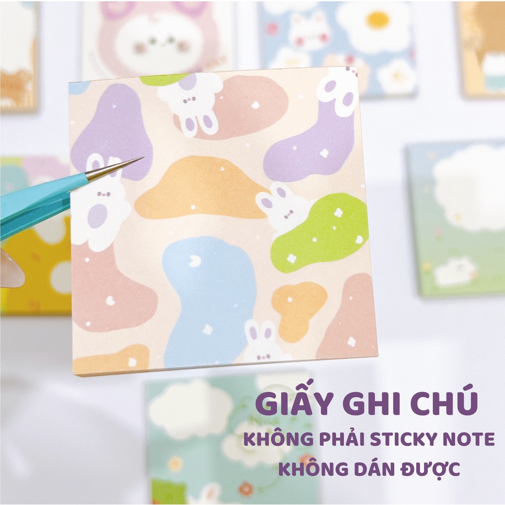 (Không dán được) Giấy note cute 40 tờ trang trí sổ, giấy ghi chú dễ thương