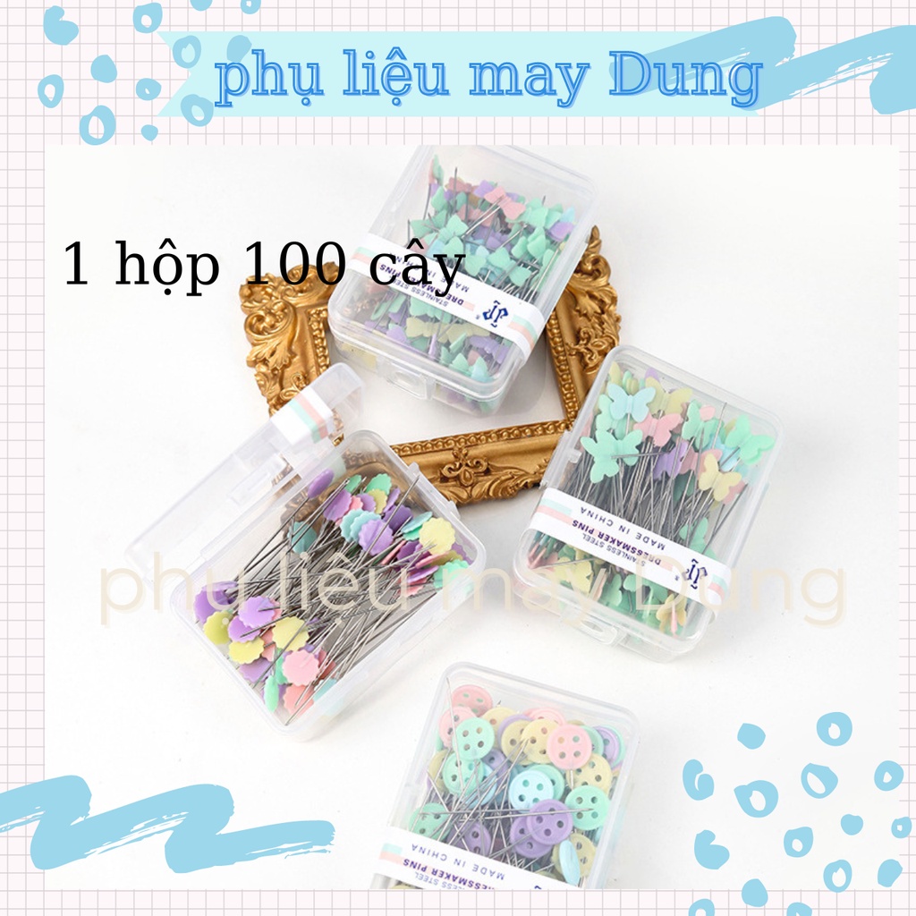 kim ghim kim chuỗi nhí hộp 100c