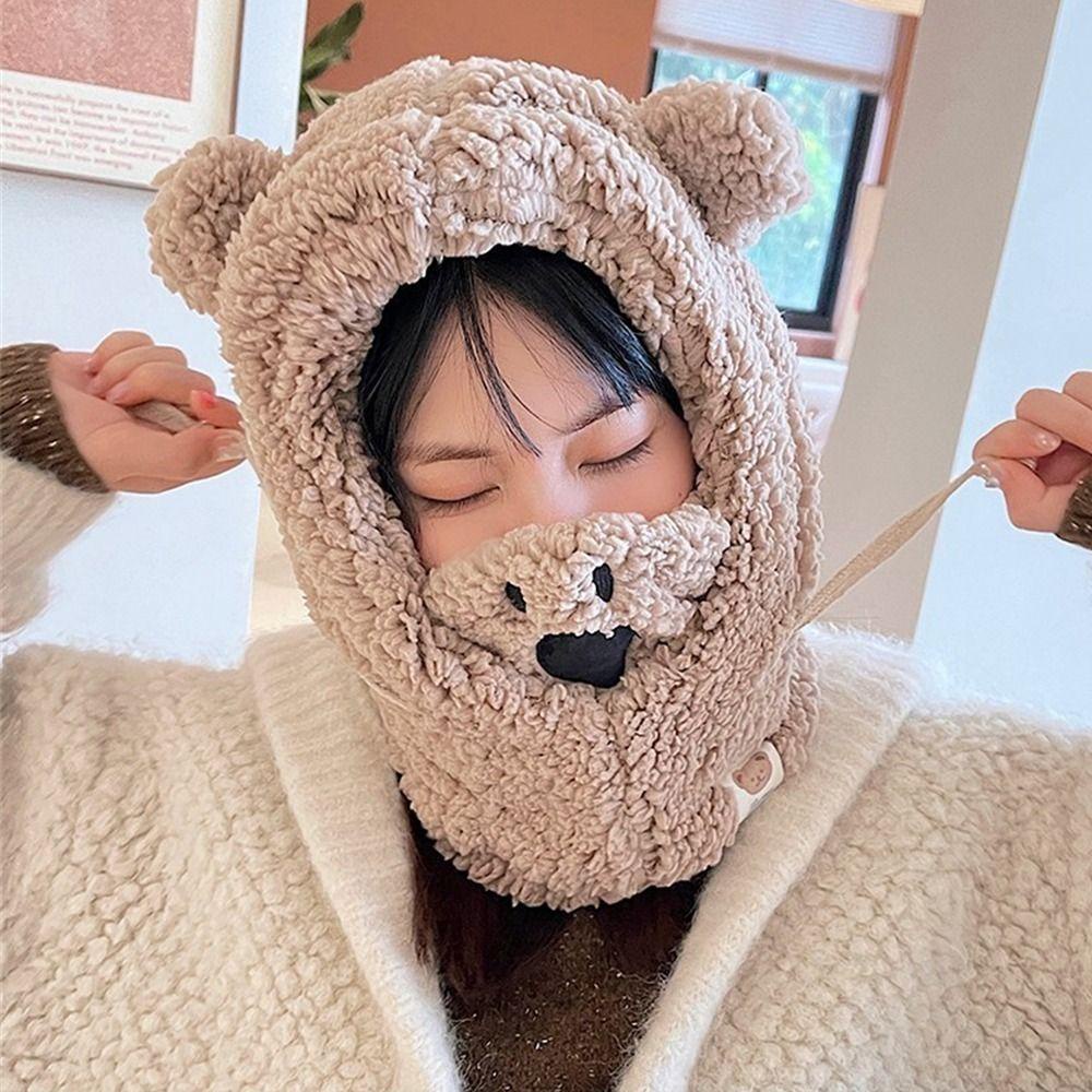 SUSANS Mũ Len Tai Gấu Thời Trang Cho Nữ