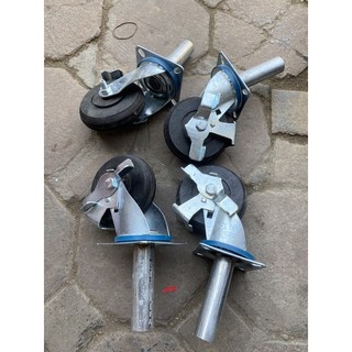 Bánh xe 120mm chân giáo có khoá