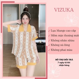 Đồ bộ nữ pijama lụa đùi mango mặc nhà cute VIZUKA