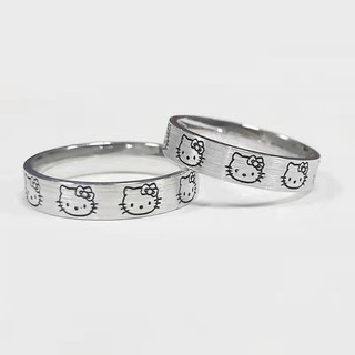 Ahellogirl Nhẫn Cặp Đôi Hình HELLO Kitty Dễ Thương