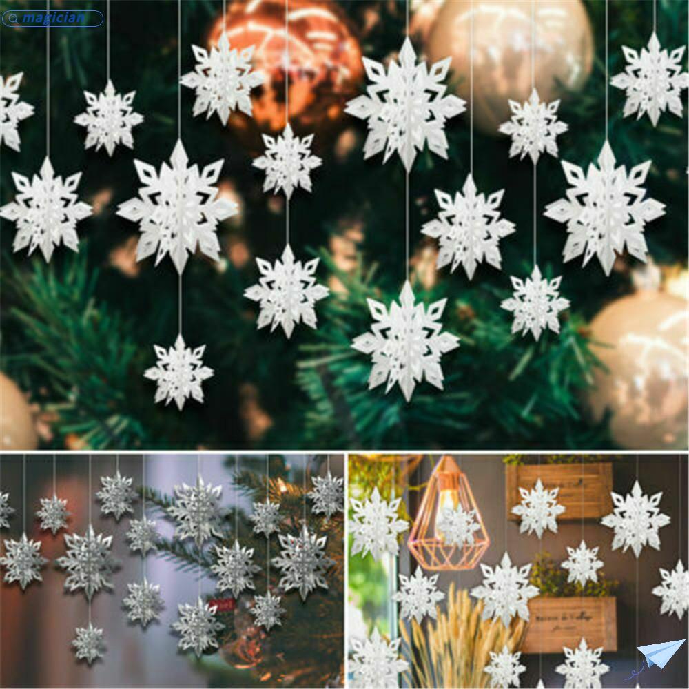 6 Bông Tuyết 3D Treo Trang Trí Cửa Sổ