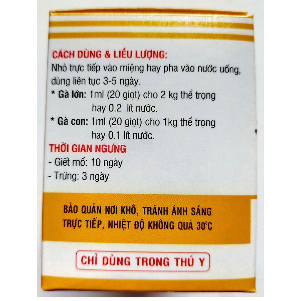 1 lọ TETRAMYCIN - D 10ml Chuyên Dùng cho đậu gà, đậu chim
