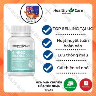 [Hàng ÚC] Healthy Care Ginkgo Biloba 2000mg - Viên uống bổ não 100 viên