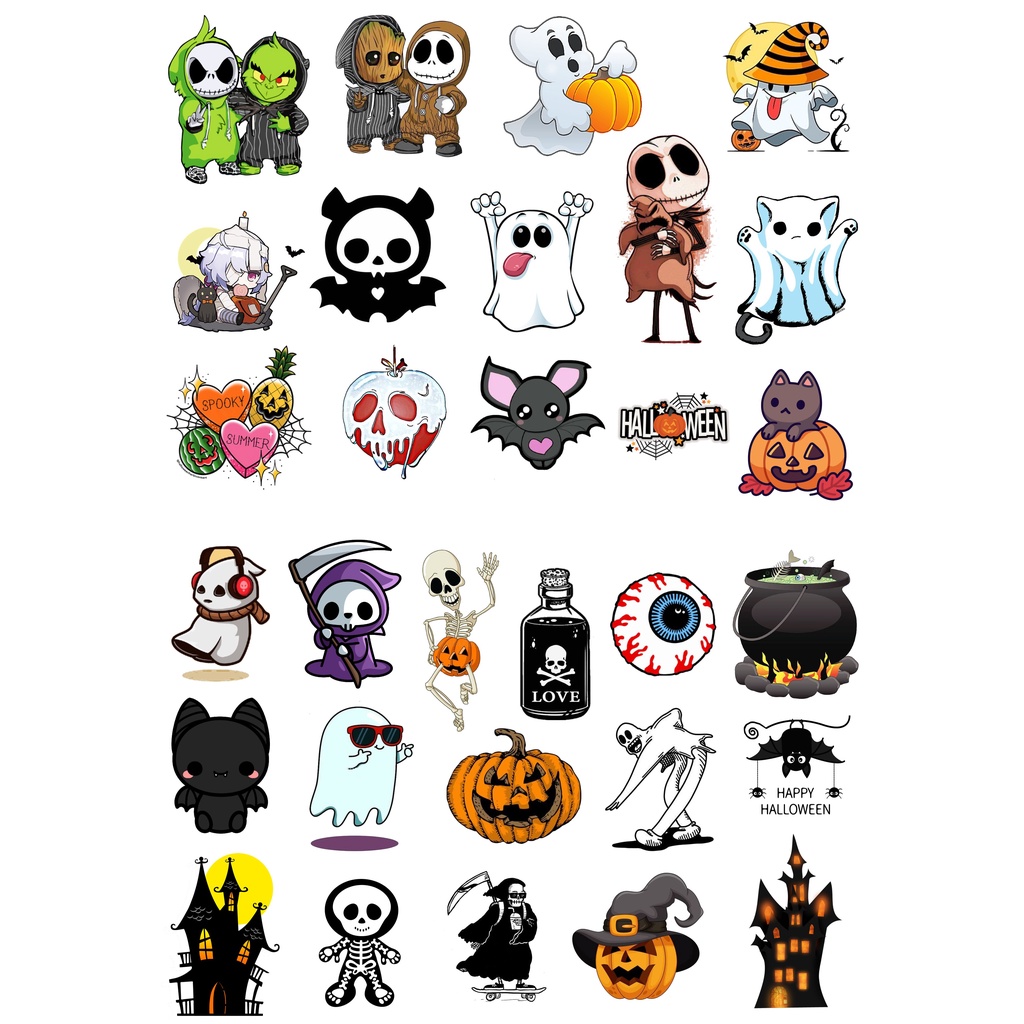 Bộ nhãn dán sticker Halloween nghộ nghĩnh đáng yêu