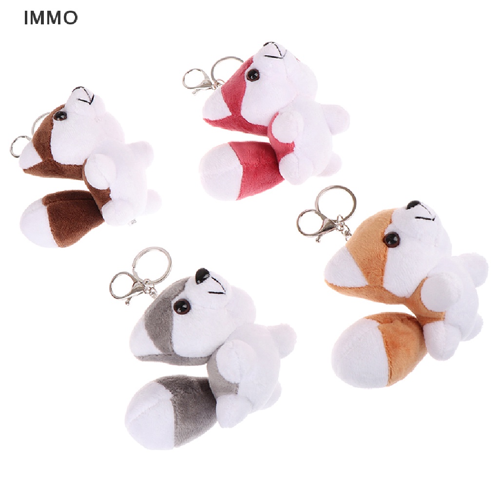 Im 10CM Mặt Dây Chuyền Búp Bê Nhồi Bông Hình Chó Husky Dễ Thương Máy Móc Chìa Khóa Đồ Chơi Mini my