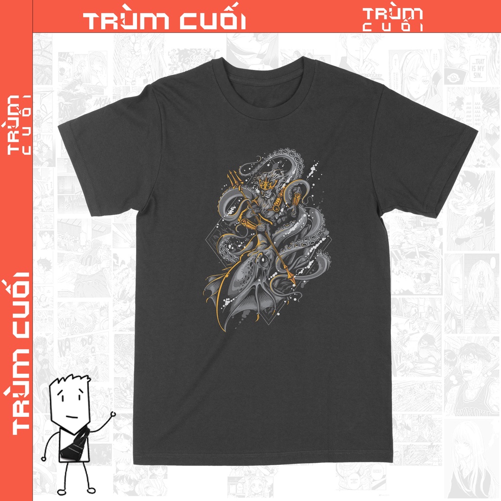 Áo thun Poseidon - Trùm Cuối Hy Lạp, Cotton 100% 2 màu nam nữ 0081