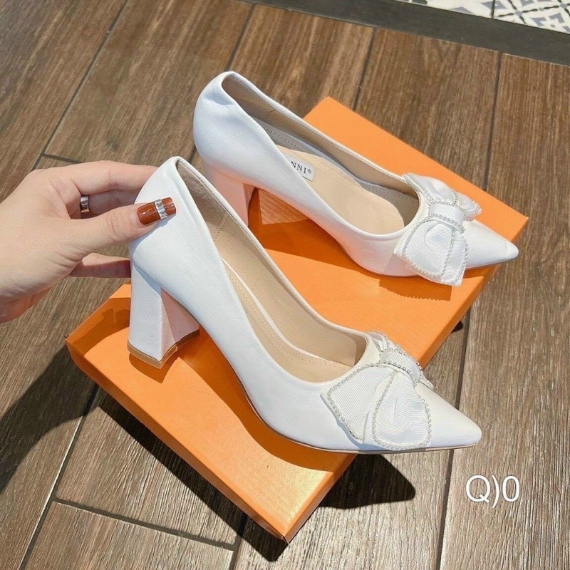 giày cao gót nơ đính đá A165