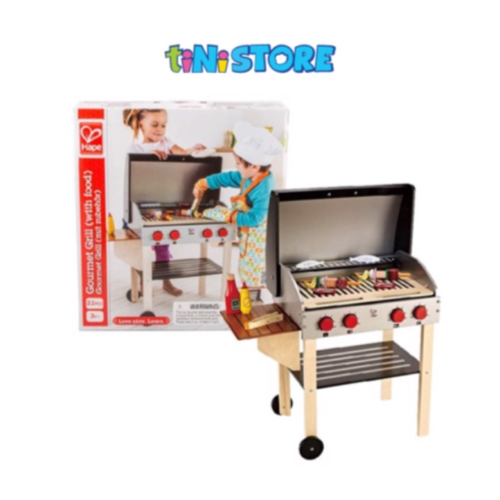 tiNiStore-Bộ đồ chơi BBQ TiNiTOY E3127A Tặng Đồ chơi cắt thức ăn thịt và cá Hape E3155B