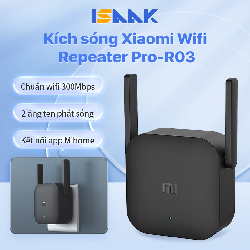 Kích sóng Wifi Xiaomi Repeater PRO băng thông 300 Mbps-nội điạ