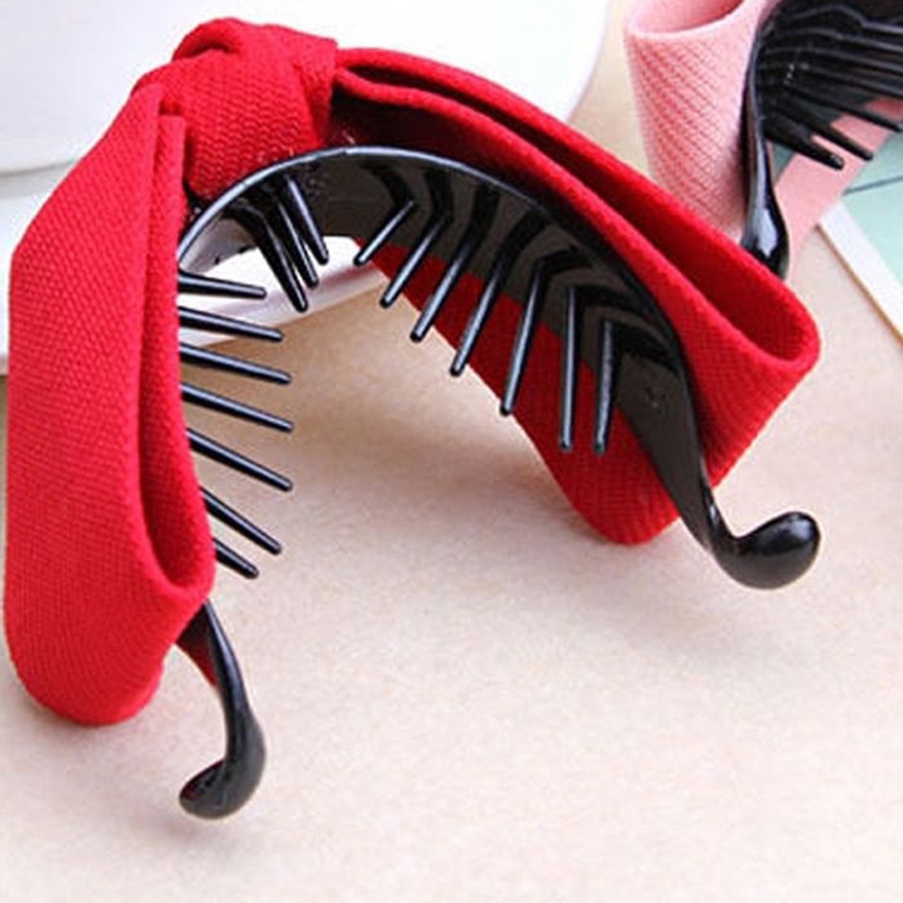 Kẹp tóc nữ hình chiếc nơ màu trơn phong cách hợp thời trang