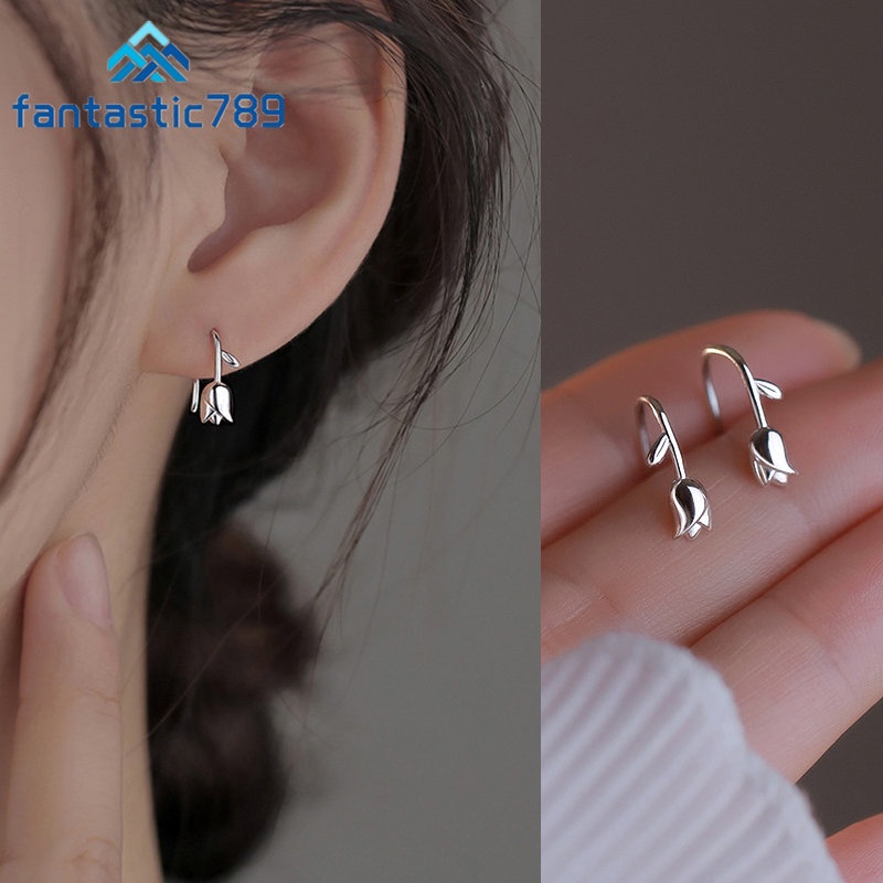 Bông Tai Bạc S925 Hình Hoa Tulip Xinh Xắn Fantastic789