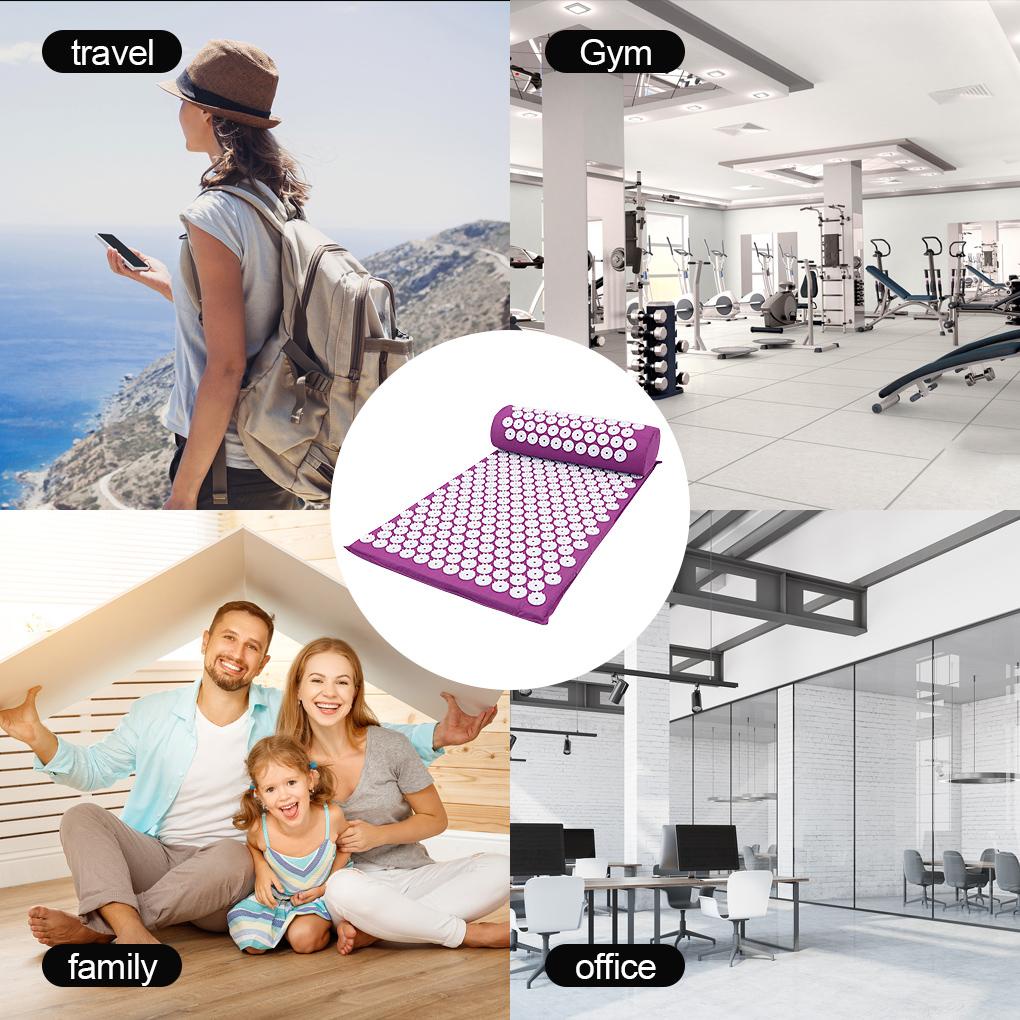 Bộ Thảm Tập Yoga Bấm Huyệt Kèm Gối Kim Tiện Dụng