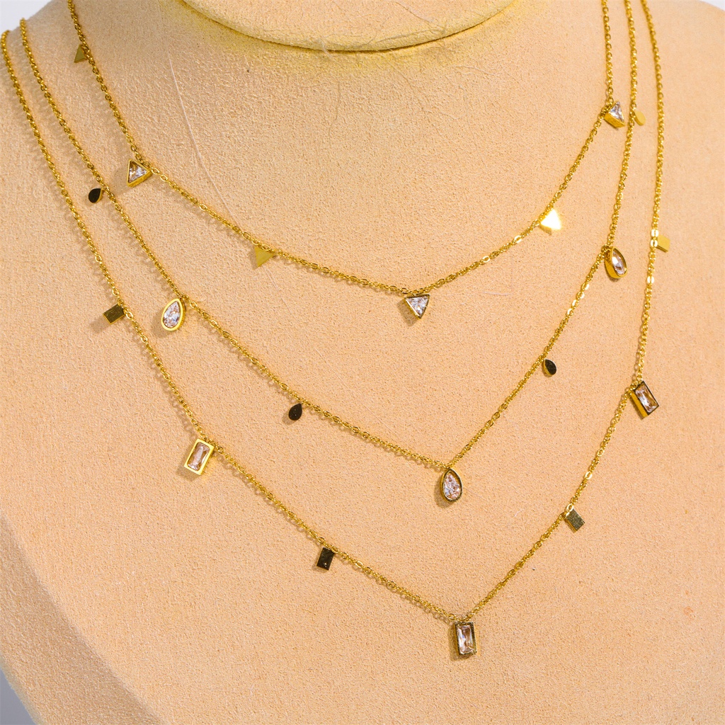 Dây chuyền nữ Eleanor Accessories đính đá sợi mảnh phụ kiện trang sức thanh lịch sang trọng