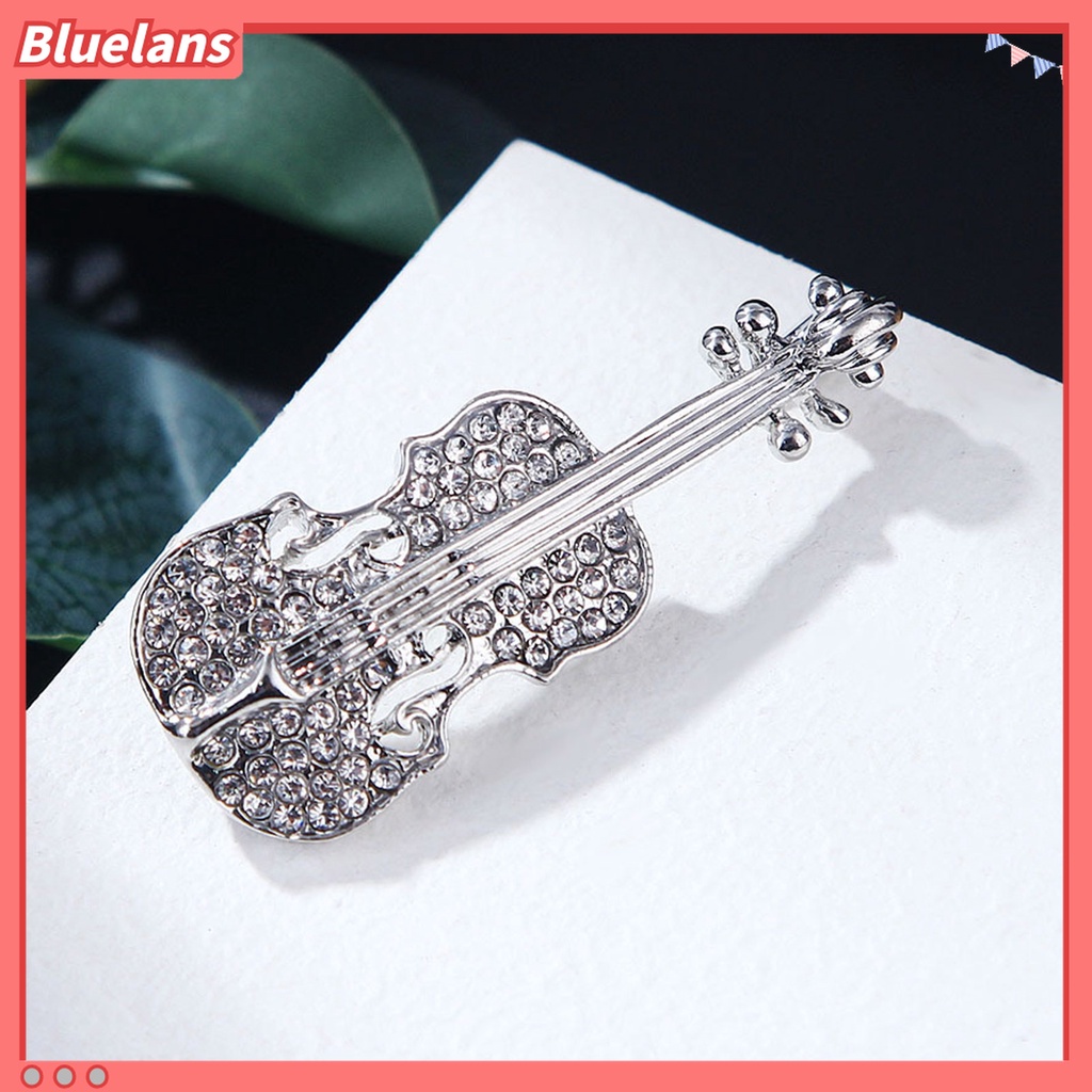 Trâm Cài Áo Hình Đàn Violin Đính Đá Lấp Lánh 48h