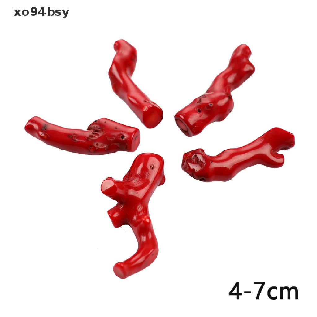 Set 5 Chuỗi Hạt xo94bsy Màu Đỏ San Hô Tự Nhiên Hình Cành Cây Xinh Xắn