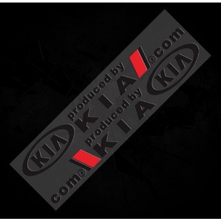 Bộ 2 tem dán cửa xe ô tô KIA (trắng)