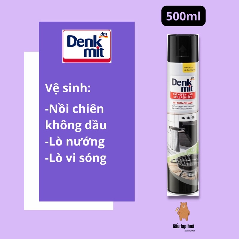 Xịt vệ sinh lò nướng Denkmit 500ml hàng chính hãng