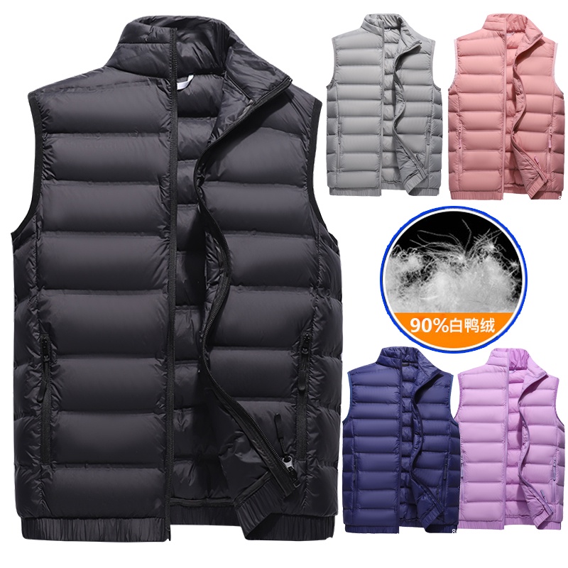 Áo Khoác Phao Cotton Dày Không Tay Cổ Đứng Dáng Ôm Chống Thấm Nước Có Khóa Kéo Thời Trang Thu Đông Cho Nam Và Nữ Áo Vest