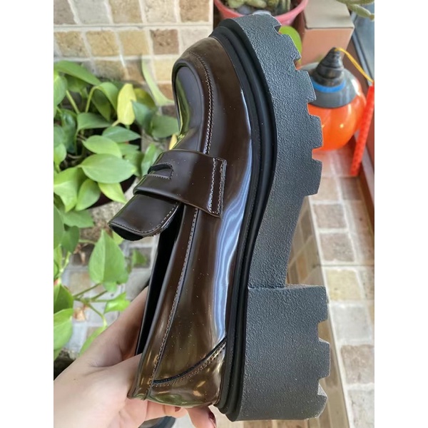 Giày lười oxford búp bê vintage đế bánh mì nữ kèm ảnh thật