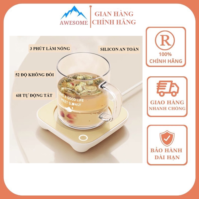 Đế Hâm Nóng Đồ Uống Thông Minh 003G SOLOVE, Công Nghệ Dẫn Nhiệt PTC, Dùng Được Cho Tất Cả Các Loại Cốc