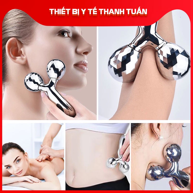 Dụng Cụ Massage Bằng Tay 3D Dùng Cho Mặt Và Cơ Thể - Cây Lăn Massage 3D Hàn Quốc