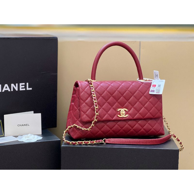 Túi xách nữ C.N Co.co da hạt sz28cm quai cầm vồng cao chắc chắn cực sang