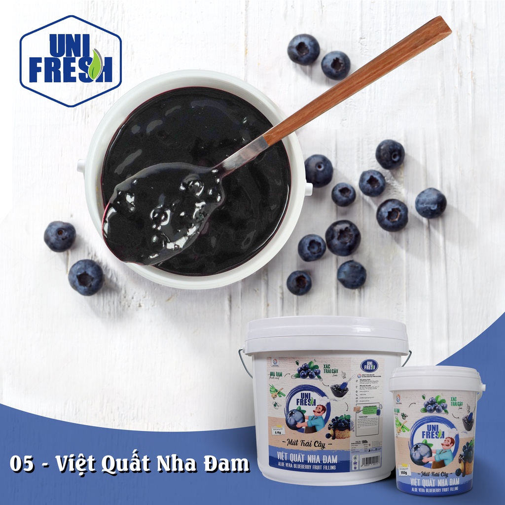 Mứt Trái Cây Vị Việt Quất Nha Đam 950g - Blueberry Fruit Filling