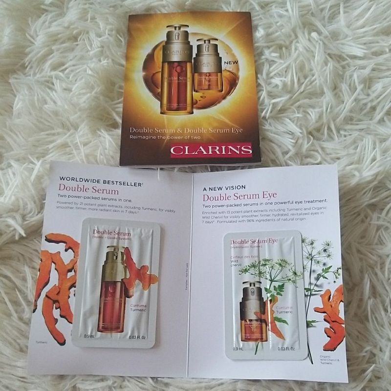 Cặp serum double Clarins  (  serum mặt và serum mắt ) ảnh thật giá rẻ dùng thử