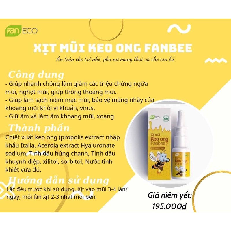 ( Chính Hãng) Xịt Mũi Keo Ong 20ml