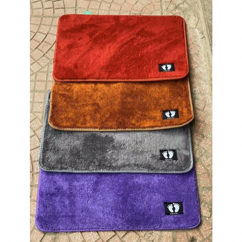 Thảm lau chân len mịn siêu thấm nước đế có lớp cao su chống trơn kích thước 40x60cm, thảm lau dày giao màu ngẫu nhiên