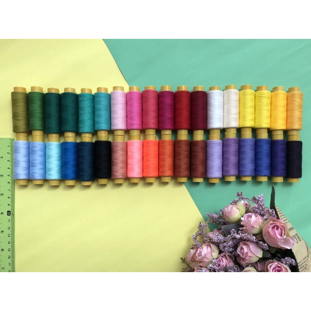 Bộ chỉ may cotton 30 màu