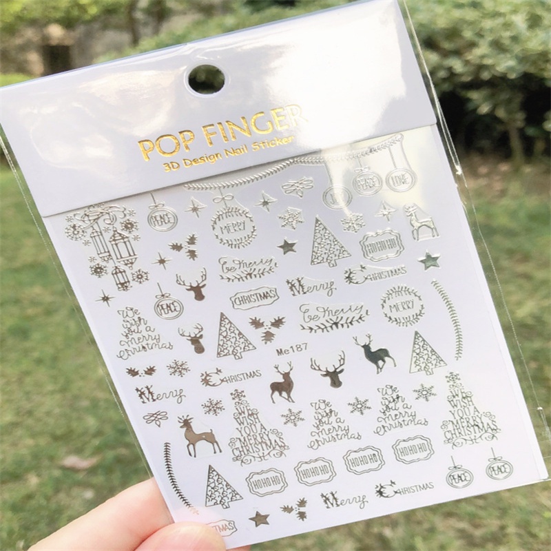 1 Miếng Dán Trang Trí Móng Tay Hình Bông Tuyết Lấp Lánh Me180-197