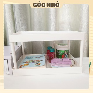 Kệ để bàn 2 tầng trắng khay đựng sách bút phong cách tối giản