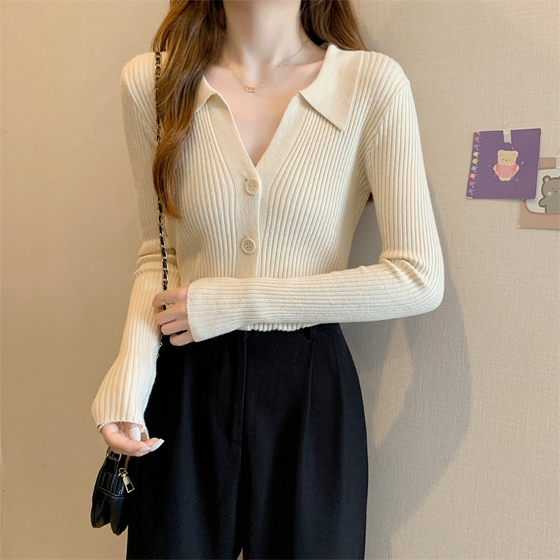 Áo cardigan dệt kim ZHELIHANGFEI tay dài dáng ôm thời trang xinh xắn cho nữ