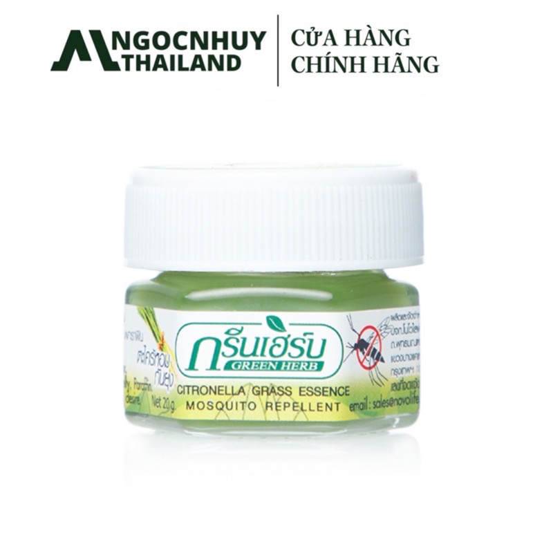 Dầu Cù Là Muỗi Hương Sả Green Herb (20gram) Dầu Sức Muỗi Đốt, Không Để Lại Vết Sẹo.