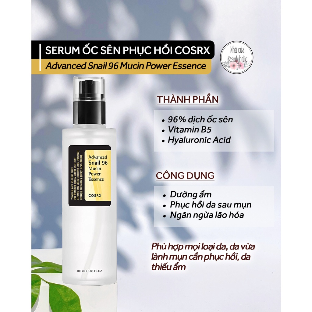 Tinh chất ốc sên COSRX ADVANCED SNAIL 96 MUCIN POWDER ESSENCE