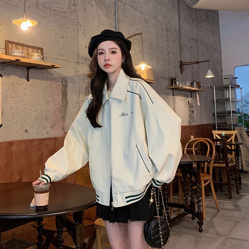 Áo khoác bóng chày COZOKC tay dài dáng rộng kiểu cổ điển Hàn Quốc dễ phối đồ